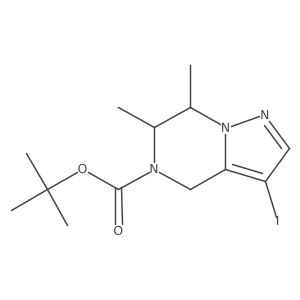 tert-Butyl (6S,7S)-3-iodo-6,7-dimethyl-6,7-dihydropyrazolo[1,5-a]pyrazine-5(4H)-carboxylate Structure