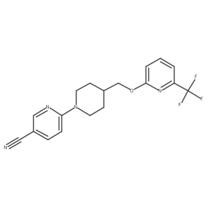 6-[4-({[6-(Trifluoromethyl)pyridin-2-yl]oxy}methyl)piperidin-1-yl]pyridine-3-carbonitrile结构式
