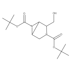 ditert-butyl (2S)-2-(hydroxymethyl)-3,6-diazabicyclo[3.1.0]hexane-3,6-dicarboxylate Structure