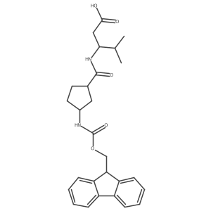 (3S)-3-{[(1RS,3SR)-3-({[(9H-fluoren-9-yl)methoxy]carbonyl}amino)cyclopentyl]formamido}-4-methylpentanoic acid结构式