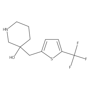 3-{[5-(Trifluoromethyl)thiophen-2-yl]methyl}piperidin-3-ol Structure