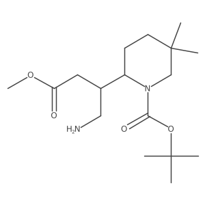 Tert-butyl 2-(1-amino-4-methoxy-4-oxobutan-2-yl)-5,5-dimethylpiperidine-1-carboxylate结构式