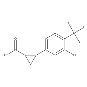 2-[3-Chloro-4-(trifluoromethyl)phenyl]cyclopropane-1-carboxylic acid结构式