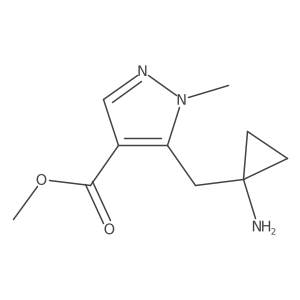 methyl 5-[(1-aminocyclopropyl)methyl]-1-methyl-1H-pyrazole-4-carboxylate结构式