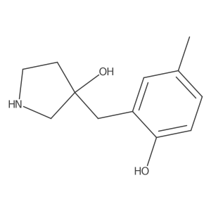 3-[(2-Hydroxy-5-methylphenyl)methyl]pyrrolidin-3-ol结构式