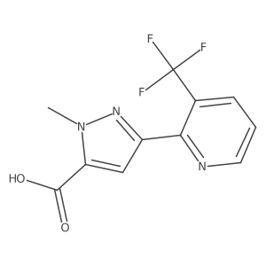 1-methyl-3-[3-(trifluoromethyl)pyridin-2-yl]-1H-pyrazole-5-carboxylic acid结构式