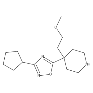 4-(3-Cyclopentyl-1,2,4-oxadiazol-5-yl)-4-(2-methoxyethyl)piperidine结构式