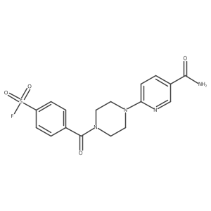 4-[4-(5-Carbamoylpyridin-2-yl)piperazine-1-carbonyl]benzenesulfonyl fluoride Structure