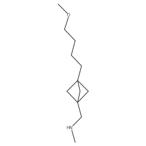{[3-(4-Methoxybutyl)bicyclo[1.1.1]pentan-1-yl]methyl}(methyl)amine Structure