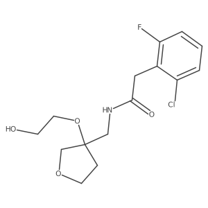 2-(2-chloro-6-fluorophenyl)-N-{[3-(2-hydroxyethoxy)oxolan-3-yl]methyl}acetamide结构式