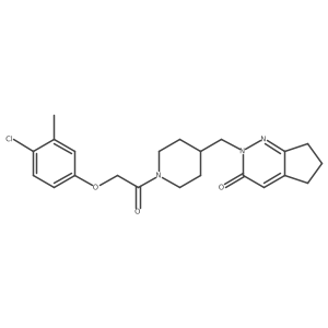 2-({1-[2-(4-chloro-3-methylphenoxy)acetyl]piperidin-4-yl}methyl)-2H,3H,5H,6H,7H-cyclopenta[c]pyridazin-3-one结构式