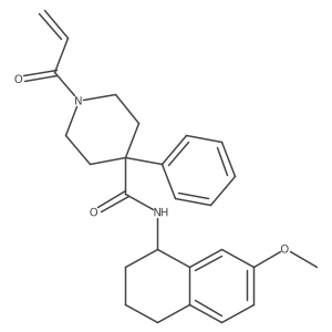 N-[(1S)-7-Methoxy-1,2,3,4-tetrahydronaphthalen-1-yl]-4-phenyl-1-prop-2-enoylpiperidine-4-carboxamide结构式
