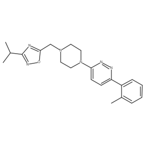 3-(2-Methylphenyl)-6-(4-{[3-(propan-2-yl)-1,2,4-oxadiazol-5-yl]methyl}piperazin-1-yl)pyridazine结构式