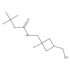 tert-butyl N-{[(1r,3r)-1-fluoro-3-(hydroxymethyl)cyclobutyl]methyl}carbamate结构式