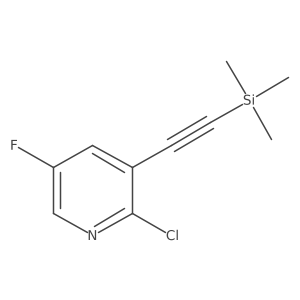 2-Chloro-5-fluoro-3-((trimethylsilyl)ethynyl)pyridine结构式