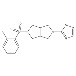 2-[5-(2-Fluorobenzenesulfonyl)-octahydropyrrolo[3,4-c]pyrrol-2-yl]-1,3-thiazole结构式