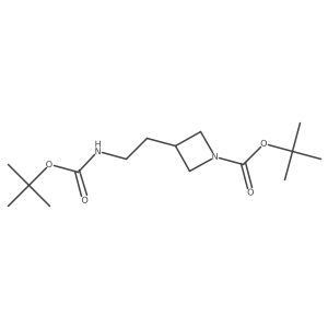 tert-Butyl 3-(2-{[(tert-butoxy)carbonyl]amino}ethyl)azetidine-1-carboxylate结构式