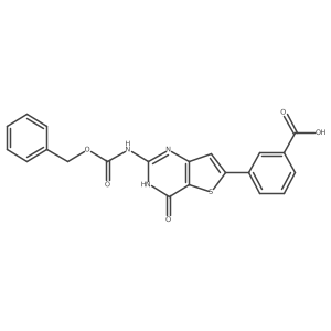 3-(2-{[(benzyloxy)carbonyl]amino}-4-oxo-1H,4H-thieno[3,2-d]pyrimidin-6-yl)benzoic acid结构式