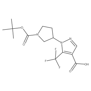1-{1-[(tert-butoxy)carbonyl]pyrrolidin-3-yl}-5-(trifluoromethyl)-1H-pyrazole-4-carboxylic acid Structure