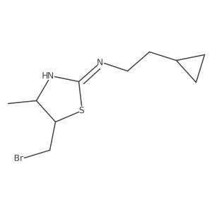 5-(bromomethyl)-N-(2-cyclopropylethyl)-4-methyl-4,5-dihydro-1,3-thiazol-2-amine结构式