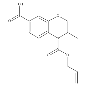3-methyl-4-[(prop-2-en-1-yloxy)carbonyl]-3,4-dihydro-2H-1,4-benzoxazine-7-carboxylic acid结构式