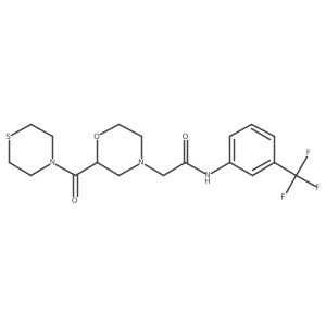 2-[2-(thiomorpholine-4-carbonyl)morpholin-4-yl]-N-[3-(trifluoromethyl)phenyl]acetamide结构式