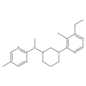 N-[1-(6-ethyl-5-fluoropyrimidin-4-yl)piperidin-3-yl]-N,5-dimethylpyrimidin-2-amine结构式