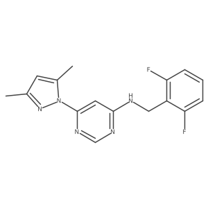 N-[(2,6-difluorophenyl)methyl]-6-(3,5-dimethyl-1H-pyrazol-1-yl)pyrimidin-4-amine Structure