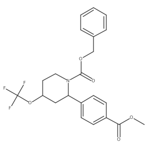 rel-Benzyl (2S,4S)-2-(4-(methoxycarbonyl)phenyl)-4-(trifluoromethoxy)piperidine-1-carboxylate结构式