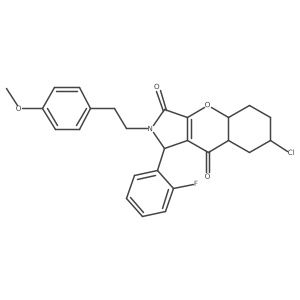 7-chloro-1-(2-fluorophenyl)-2-[2-(4-methoxyphenyl)ethyl]-4a,5,6,7,8,8a-hexahydro-1H-chromeno[2,3-c]pyrrole-3,9-dione Structure