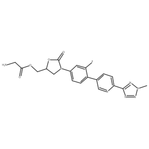 Glycine [(5R)-3-[3-fluoro-4-[6-(2-methyl-2H-tetrazol-5-yl)-3-pyridinyl]phenyl]-2-oxo-5-oxazolidinyl]methyl ester Structure