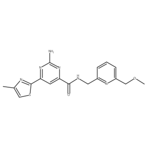 4-Pyrimidinecarboxamide,2-amino-n-[[6-(methoxymethyl)-2-pyridinyl]methyl]-6-(4-methyl-2-thiazolyl)- Structure