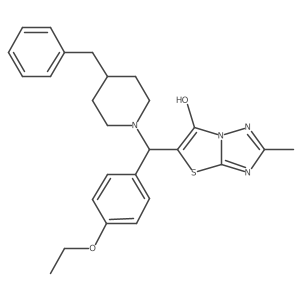 5-((4-Benzylpiperidin-1-yl)(4-ethoxyphenyl)methyl)-2-methylthiazolo[3,2-b][1,2,4]triazol-6-ol Structure