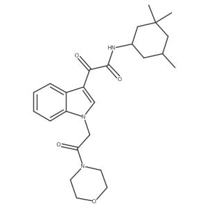 2-(1-(2-morpholino-2-oxoethyl)-1H-indol-3-yl)-2-oxo-N-(3,3,5-trimethylcyclohexyl)acetamide结构式