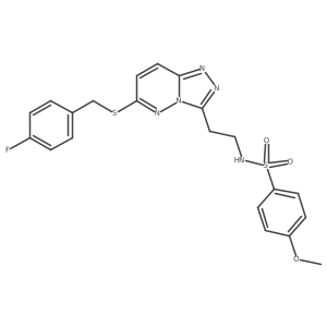 N-[2-(6-{[(4-fluorophenyl)methyl]sulfanyl}-[1,2,4]triazolo[4,3-b]pyridazin-3-yl)ethyl]-4-methoxybenzene-1-sulfonamide结构式