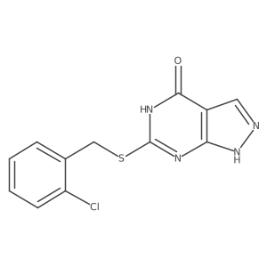 6-[(2-Chlorophenyl)methylsulfanyl]-1,2-dihydropyrazolo[3,4-d]pyrimidin-4-one结构式