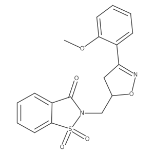 2-{[3-(2-methoxyphenyl)-4,5-dihydro-1,2-oxazol-5-yl]methyl}-1,2-benzothiazol-3(2H)-one 1,1-dioxide结构式