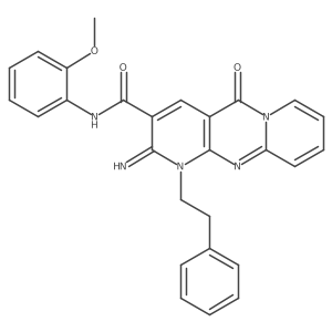 2-imino-N~3~-(2-methoxyphenyl)-5-oxo-1-phenethyl-1,5-dihydro-2H-dipyrido[1,2-a:2,3-d]pyrimidine-3-carboxamide Structure