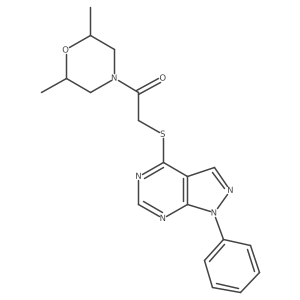 1-(2,6-dimethylmorpholino)-2-((1-phenyl-1H-pyrazolo[3,4-d]pyrimidin-4-yl)thio)ethanone结构式