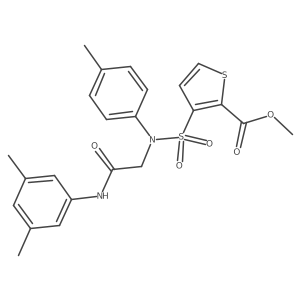 Methyl 3-[{2-[(3,5-dimethylphenyl)amino]-2-oxoethyl}(4-methylphenyl)sulfamoyl]thiophene-2-carboxylate结构式