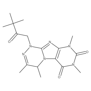 1-(3,3-dimethyl-2-oxobutyl)-3,4,7,9-tetramethyl-4H-purino[8,7-c][1,2,4]triazine-6,8-dione结构式