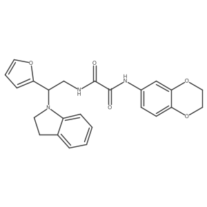 N1-(2,3-dihydrobenzo[b][1,4]dioxin-6-yl)-N2-(2-(furan-2-yl)-2-(indolin-1-yl)ethyl)oxalamide Structure