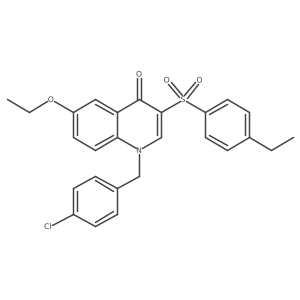 1-(4-chlorobenzyl)-6-ethoxy-3-((4-ethylphenyl)sulfonyl)quinolin-4(1H)-one结构式
