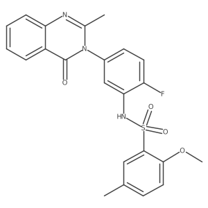 N-(2-fluoro-5-(2-methyl-4-oxoquinazolin-3(4H)-yl)phenyl)-2-methoxy-5-methylbenzenesulfonamide结构式