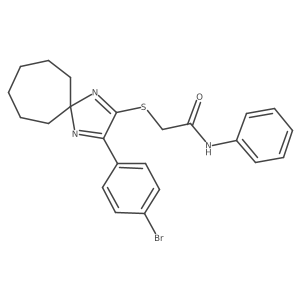 2-{[3-(4-Bromophenyl)-1,4-diazaspiro[4.6]undeca-1,3-dien-2-YL]sulfanyl}-N-phenylacetamide Structure