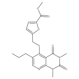 Methyl 5-(((1,3-dimethyl-2,4-dioxo-6-propyl-1,2,3,4-tetrahydropyrido[2,3-d]pyrimidin-5-yl)thio)methyl)furan-2-carboxylate Structure