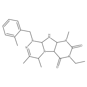 7-ethyl-3,4,9-trimethyl-1-[(2-methylphenyl)methyl]-5a,9a,10,10a-tetrahydro-4H-purino[8,7-c][1,2,4]triazine-6,8-dione Structure