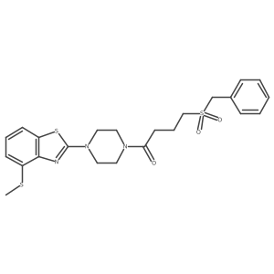 4-(Benzylsulfonyl)-1-(4-(4-(methylthio)benzo[d]thiazol-2-yl)piperazin-1-yl)butan-1-one结构式