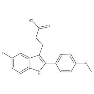 3-[5-fluoro-2-(4-methoxyphenyl)-1H-indol-3-yl]propanoic acid结构式