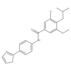 3-chloro-4-isopropoxy-5-methoxy-N-(4-thiazol-2-ylphenyl)benzamide结构式